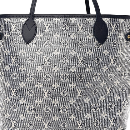 Louis Vuitton Monoglam Neverfull MM Blue 8 of 10