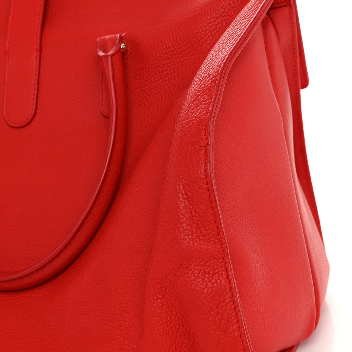 Balenciaga Grained Calfskin M Tube Round Tote Rouge Coquelicot 13 of 13