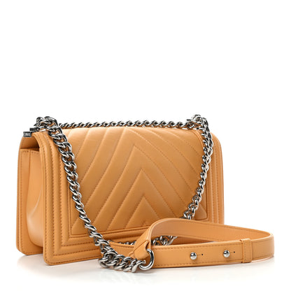 Chanel Calfskin Chevron Quilted Medium Boy Flap Yellow 2 of 7