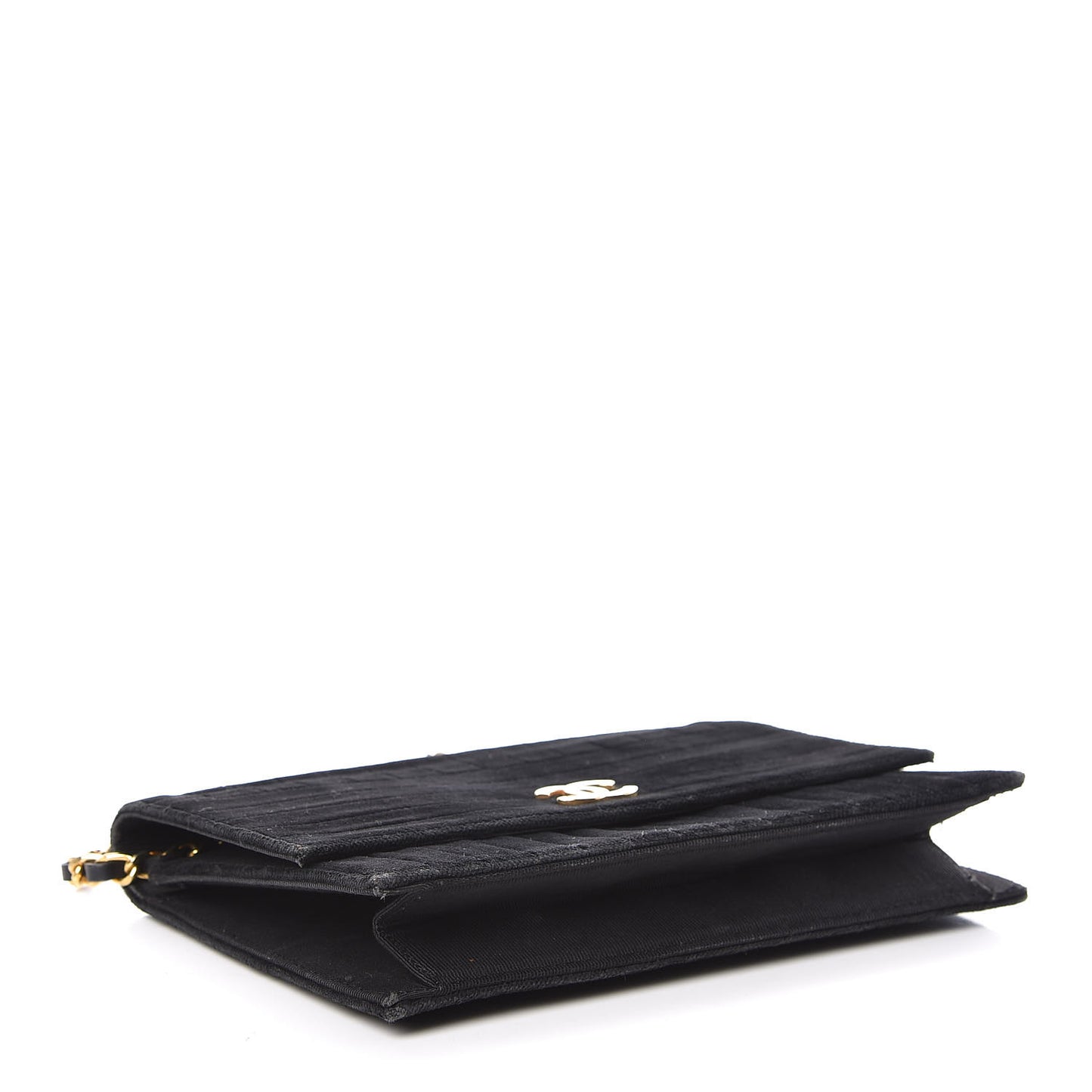 Velvet Vertical Horizontal Quilt Single Flap Black