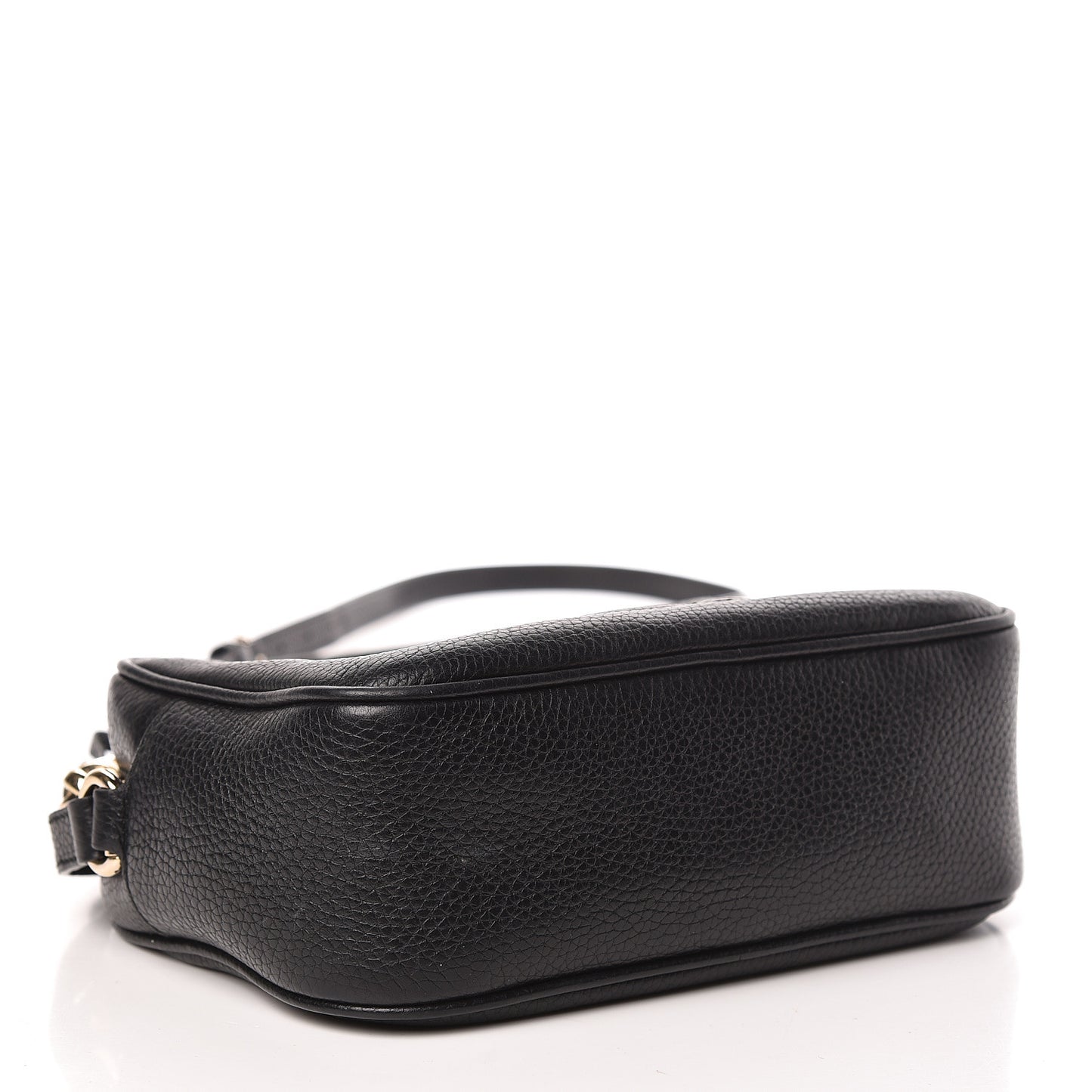 Pebbled Calfskin Small Soho Disco Bag Black