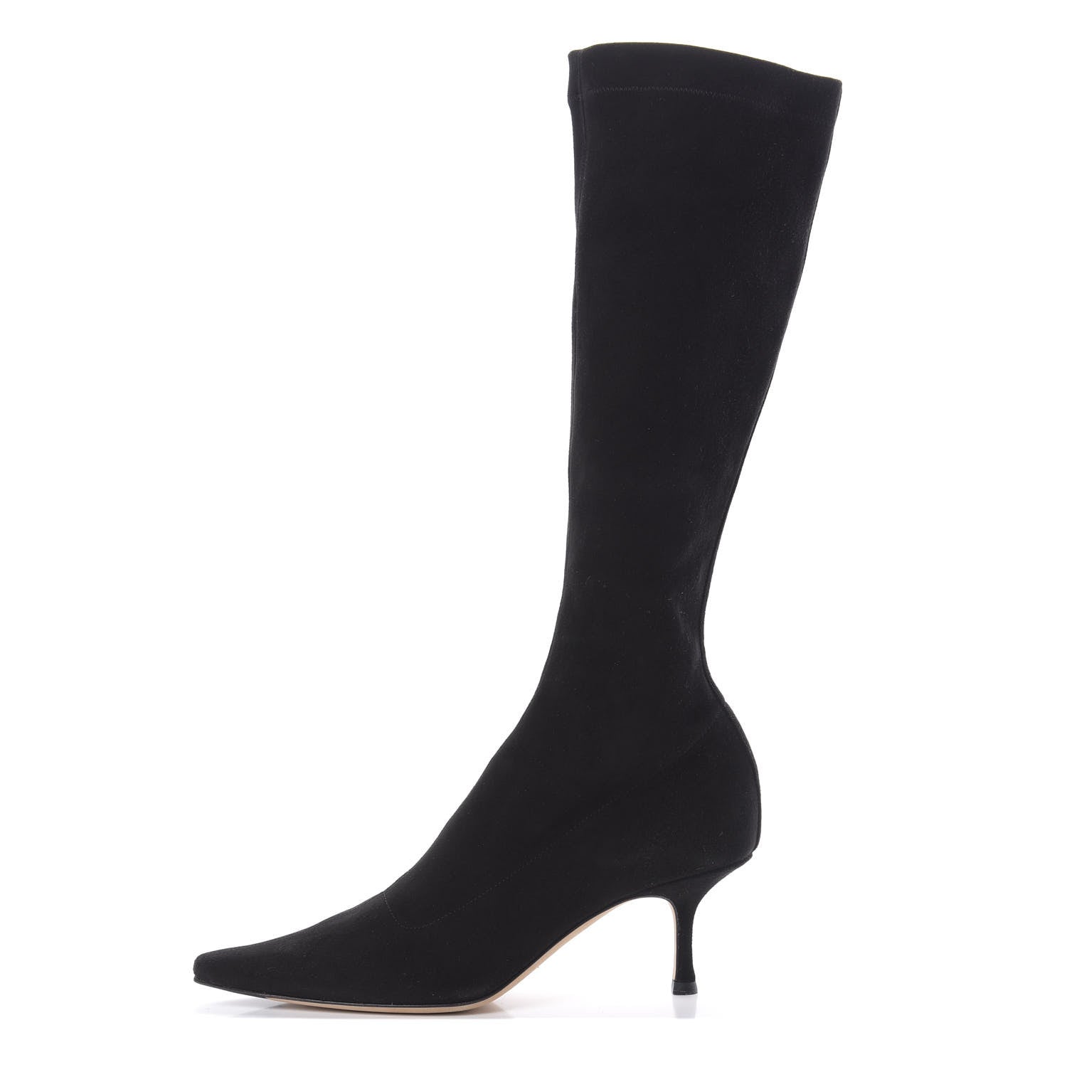 Jimmy Choo Suede Holly Stretch Knee High Boots 37 Black 1 of 8