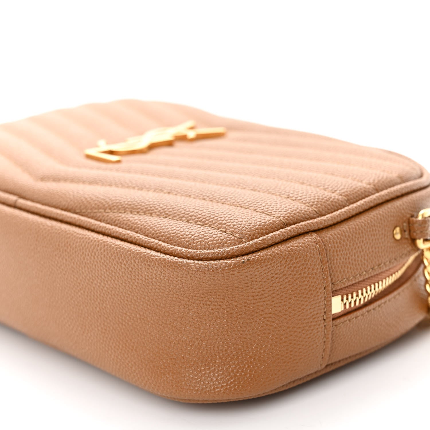Saint Laurent Grain De Poudre Matelasse Monogram Mini Lou Camera Bag Dark Natural 9 of 9