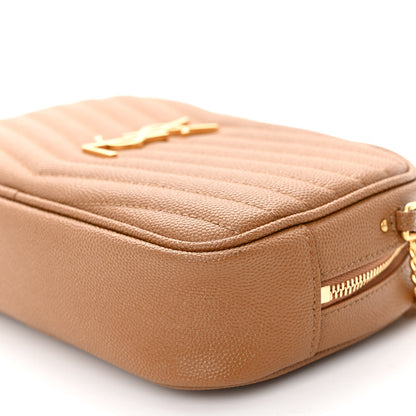 Saint Laurent Grain De Poudre Matelasse Monogram Mini Lou Camera Bag Dark Natural 9 of 9