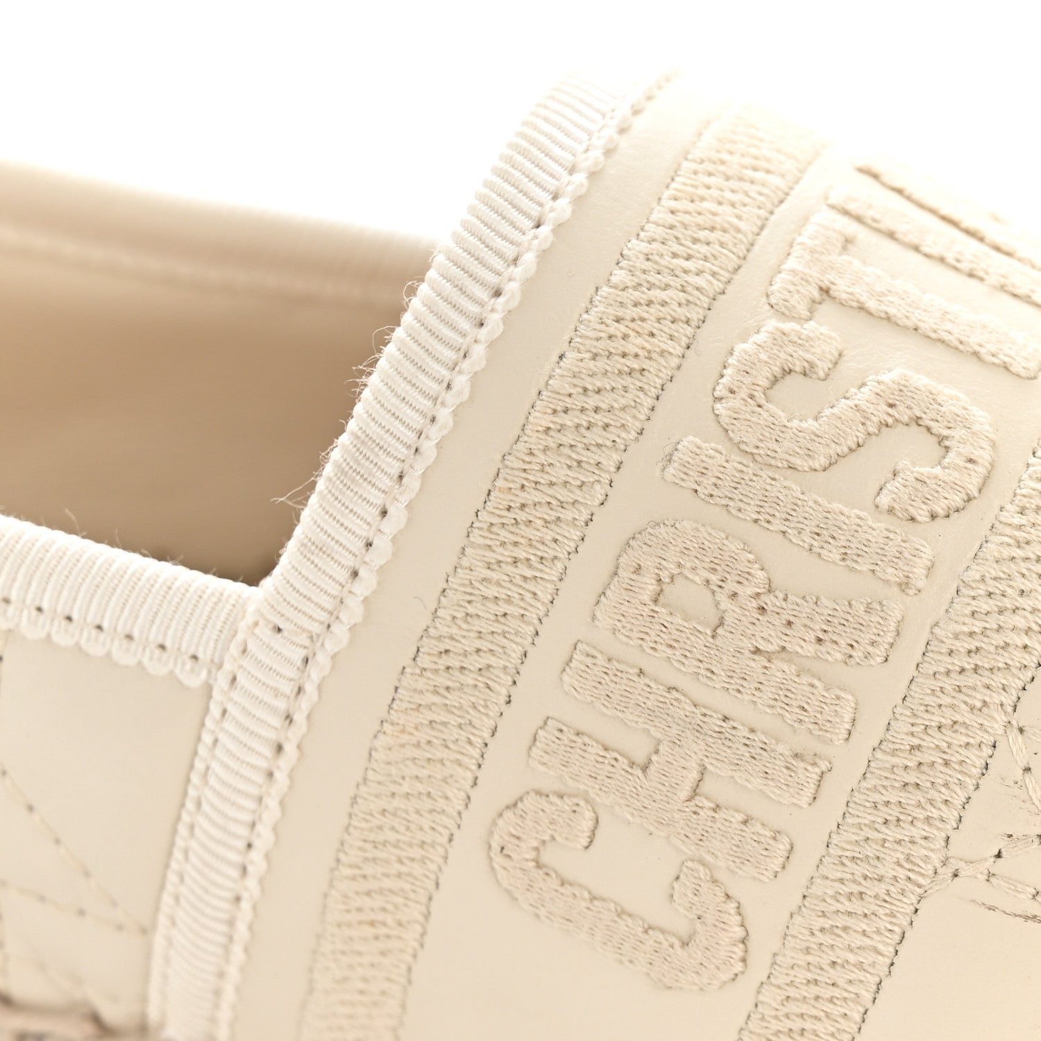 Christian Dior Calfskin Cannage Granville Espadrilles 38.5 Off White 11 of 11