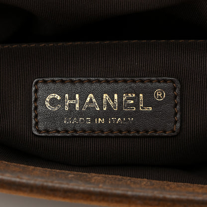 Chanel Aged Calfskin Nubuck Quilted Medium Boy Flap Brown Green 6 of 14