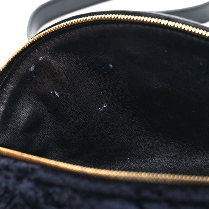 Balenciaga Crushed Velvet Logo Embossed XXS Souvenir Belt Bag Black 9 of 11