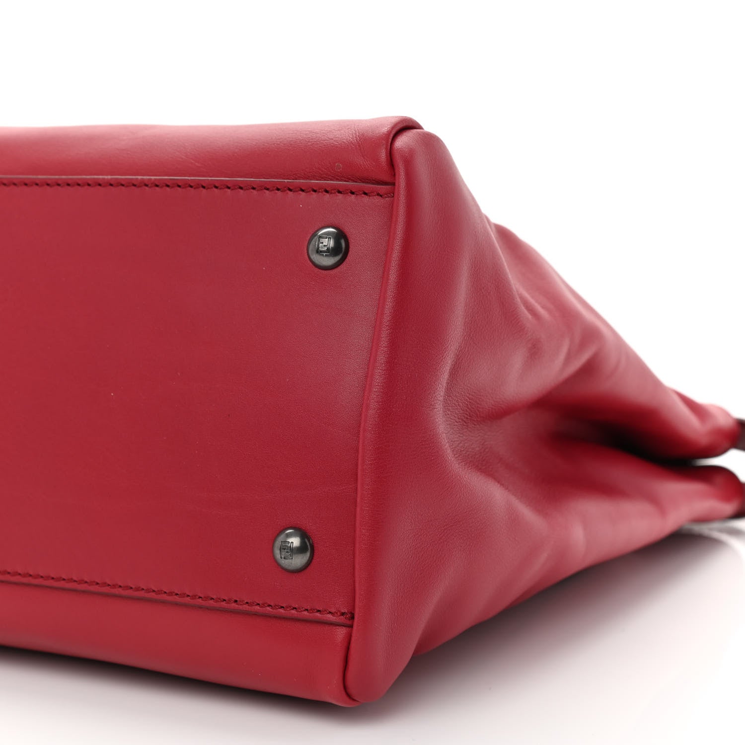 Fendi Vitello Suede Large Peekaboo Iconic Satchel Rubino Peonia 11 of 11