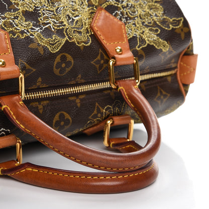 Louis Vuitton Monogram Dentelle Speedy 30 Gold 14 of 14