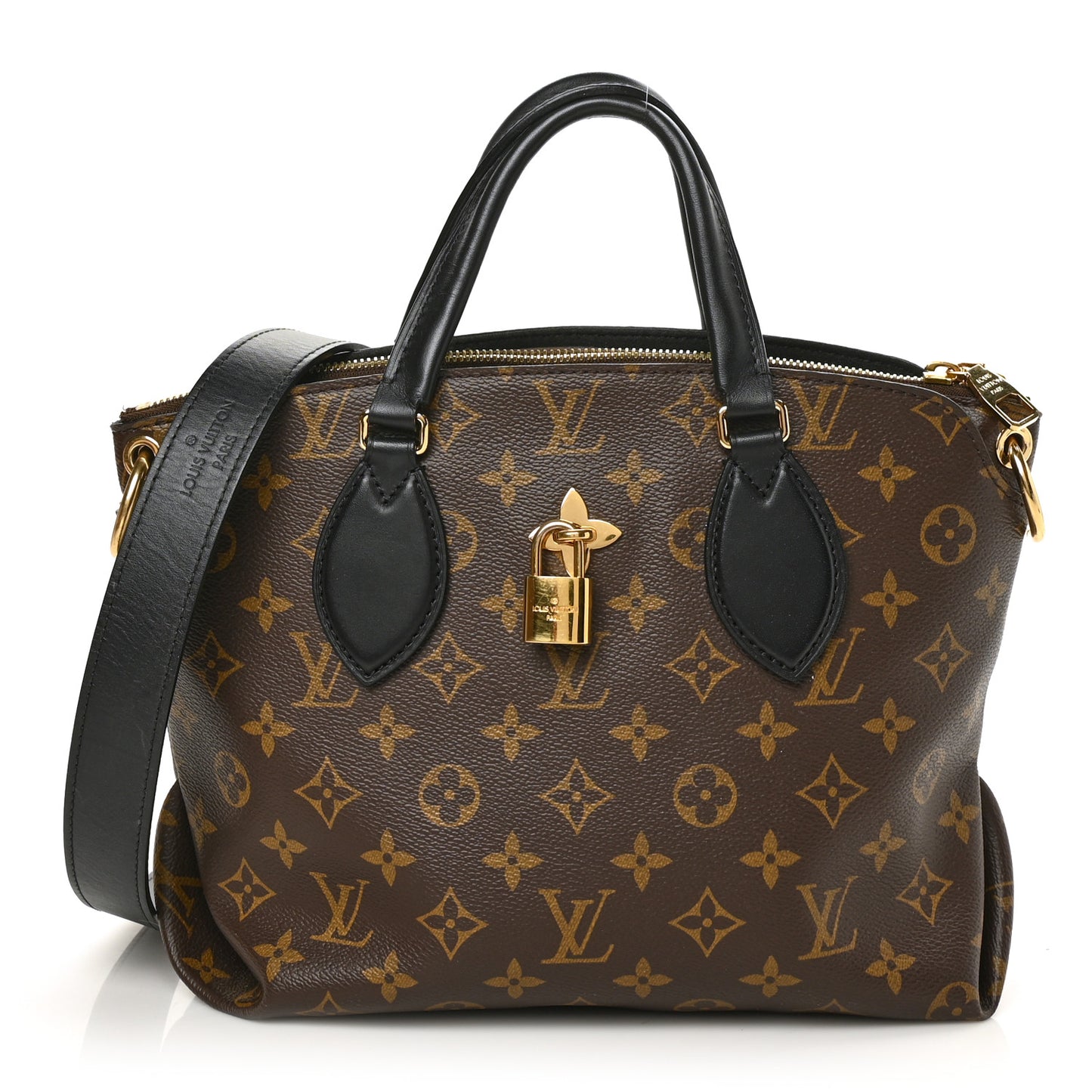 Monogram Flower Zipped Tote PM Black