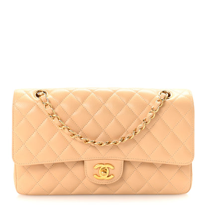 Chanel Caviar Quilted Medium Double Flap Beige 1 of 10