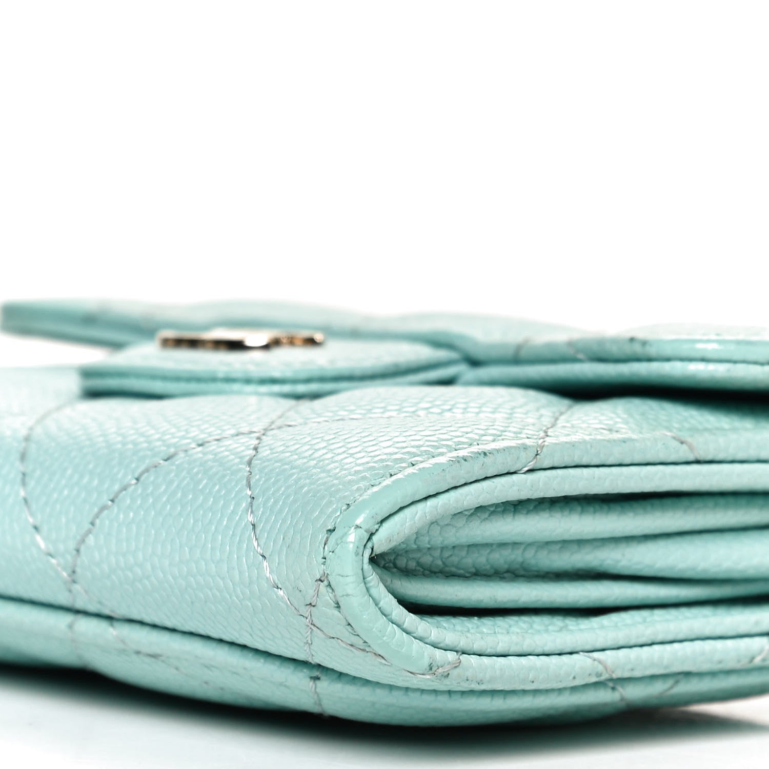 Chanel Caviar Quilted Flap Card Holder Wallet Light Blue 8 of 8