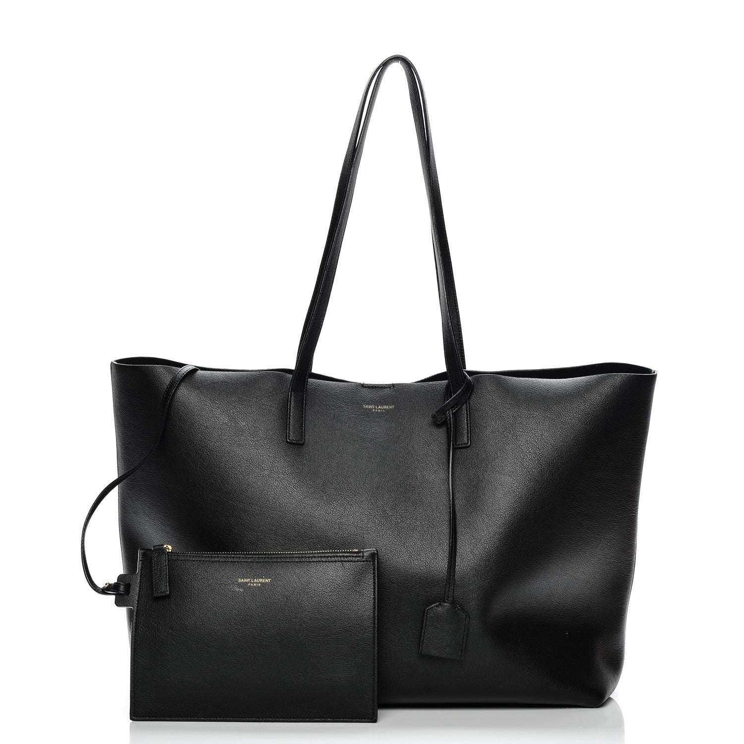 Saint Laurent Calfskin Large Shopping Tote Black 3 of 12