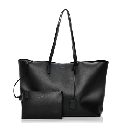 Saint Laurent Calfskin Large Shopping Tote Black 3 of 12