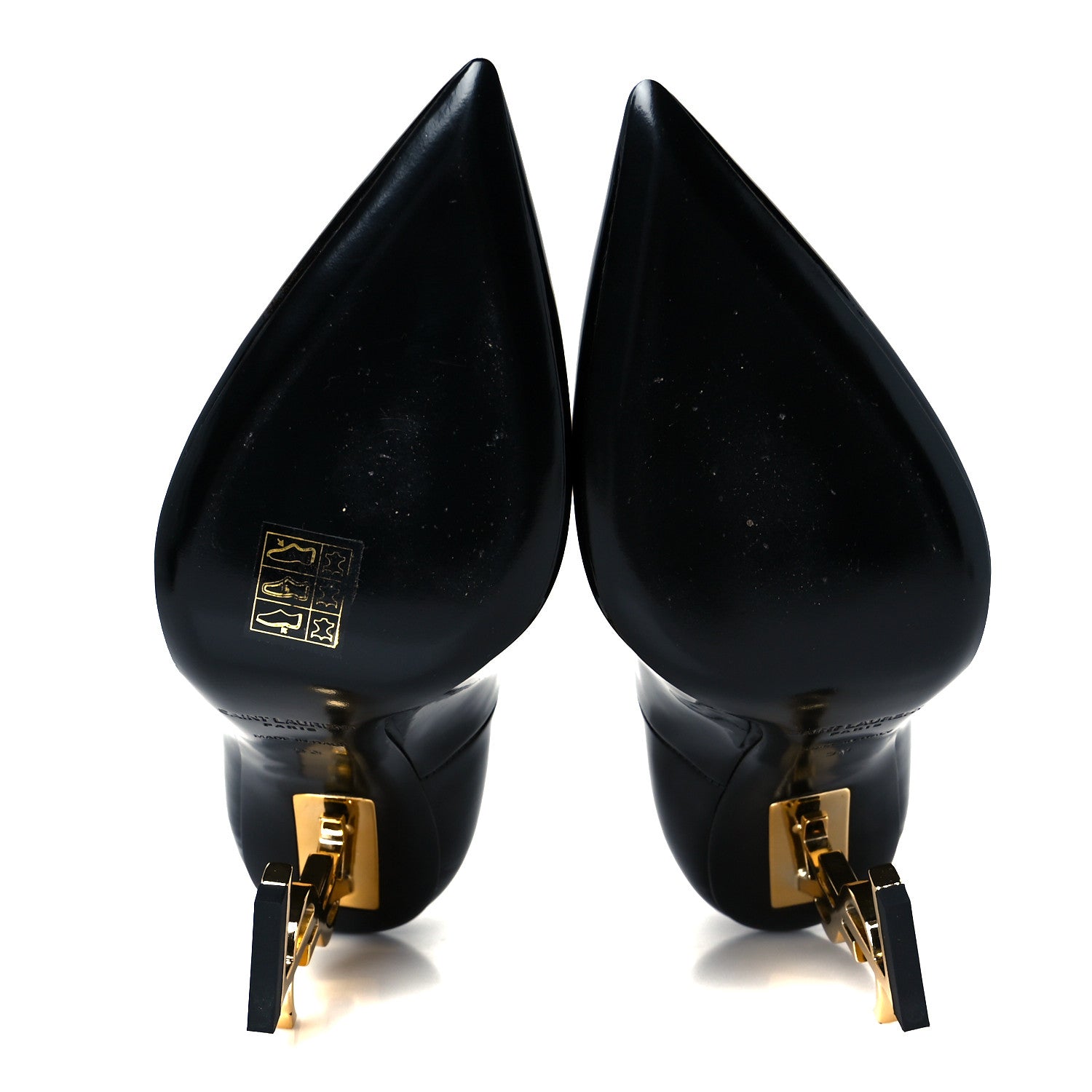 Saint Laurent Patent Opyum 110 Pumps 38 Black Gold 6 of 10