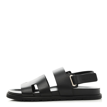 Hermes Calfskin Mens Takara Sandals 41.5 Black 1 of 10