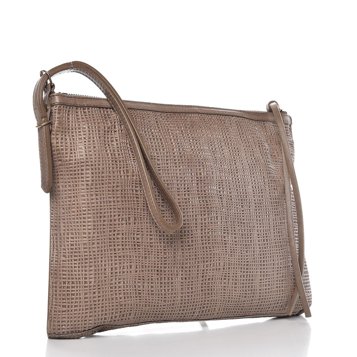 Natte Papier Wristlet Bag Gris Poivre