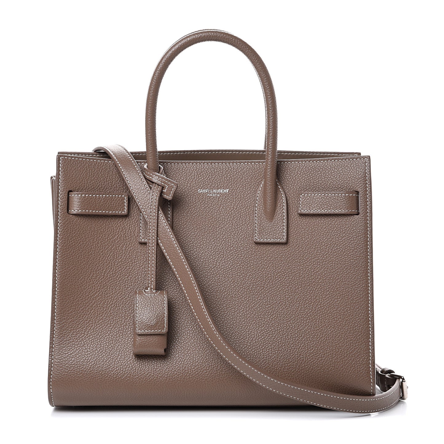 Grained Calfskin Baby Sac De Jour Taupe