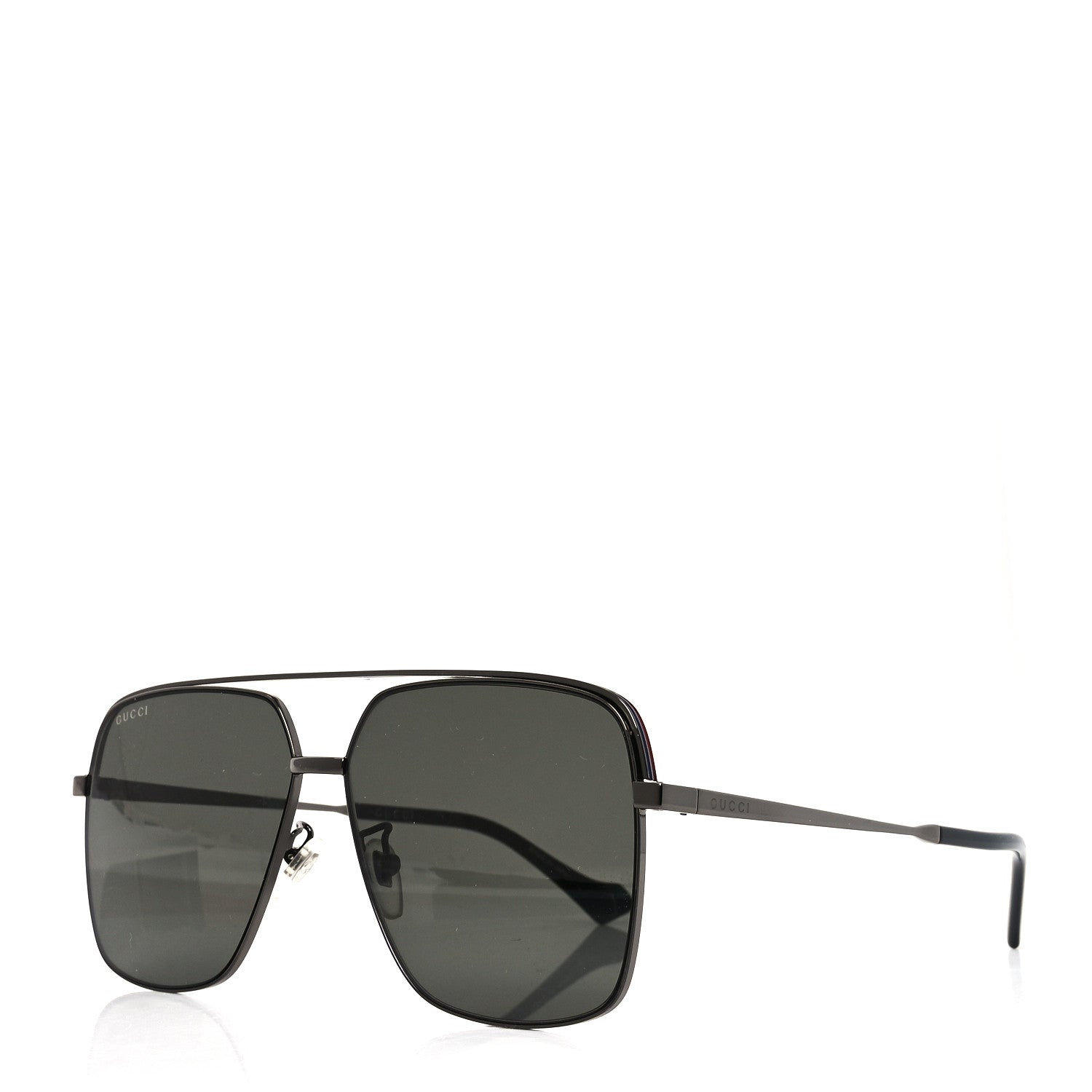 Gucci Metal Web Square Aviator Sunglasses GG1099SA Black 1 of 8