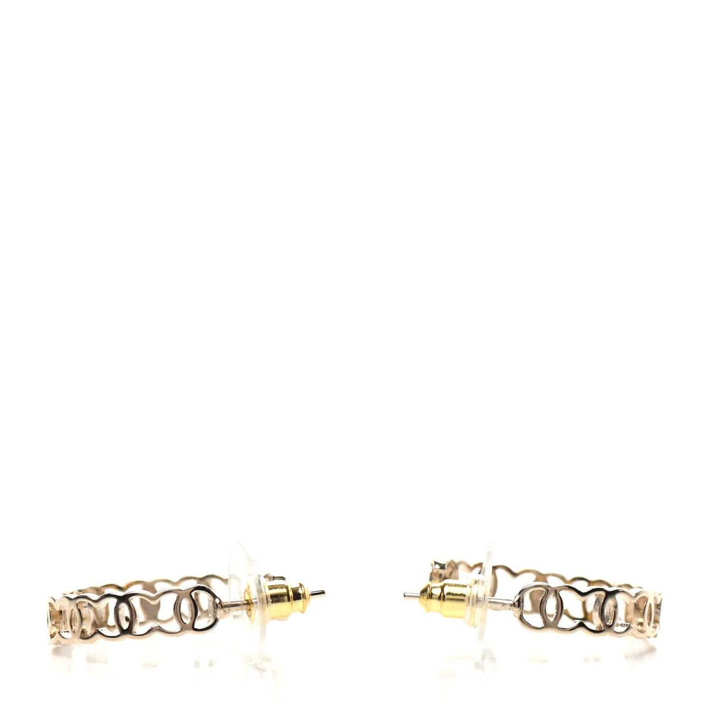 Metal CC Hoop Earrings Gold