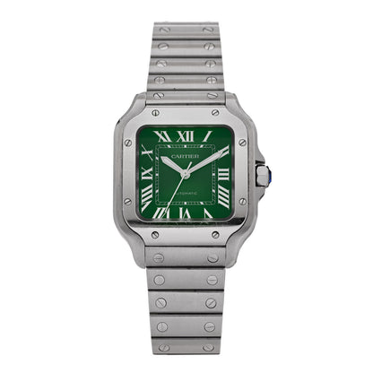 Cartier Stainless Steel 35mm Santos de Cartier Automatic Watch Green 1 of 5