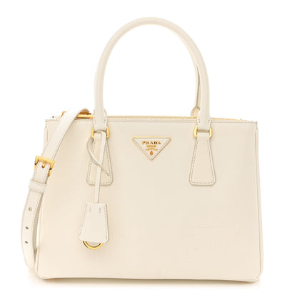 Prada Saffiano Lux Small Galleria Double Zip Tote White 1 of 13