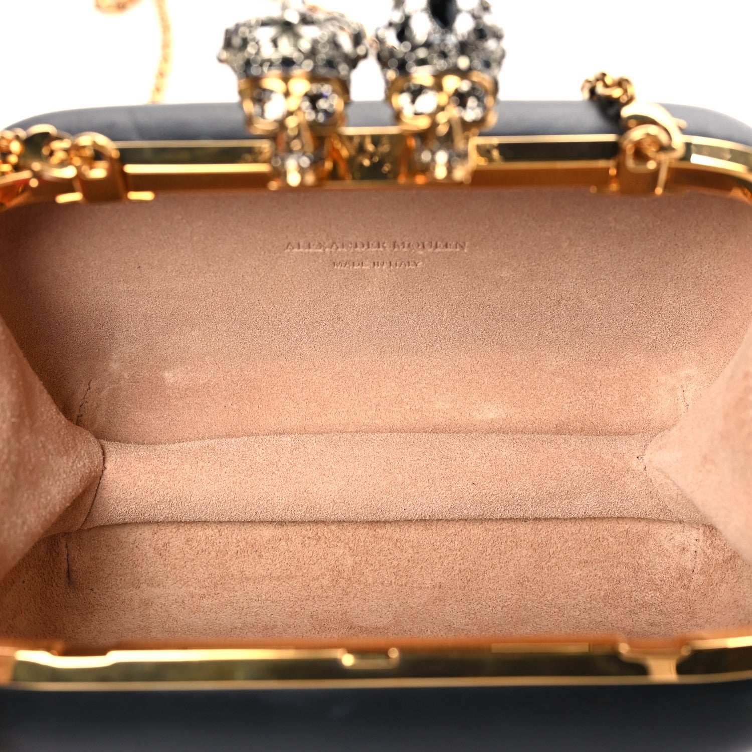 Alexander McQueen Nappa Queen and King Skull Box Chain Clutch Black 5 of 10