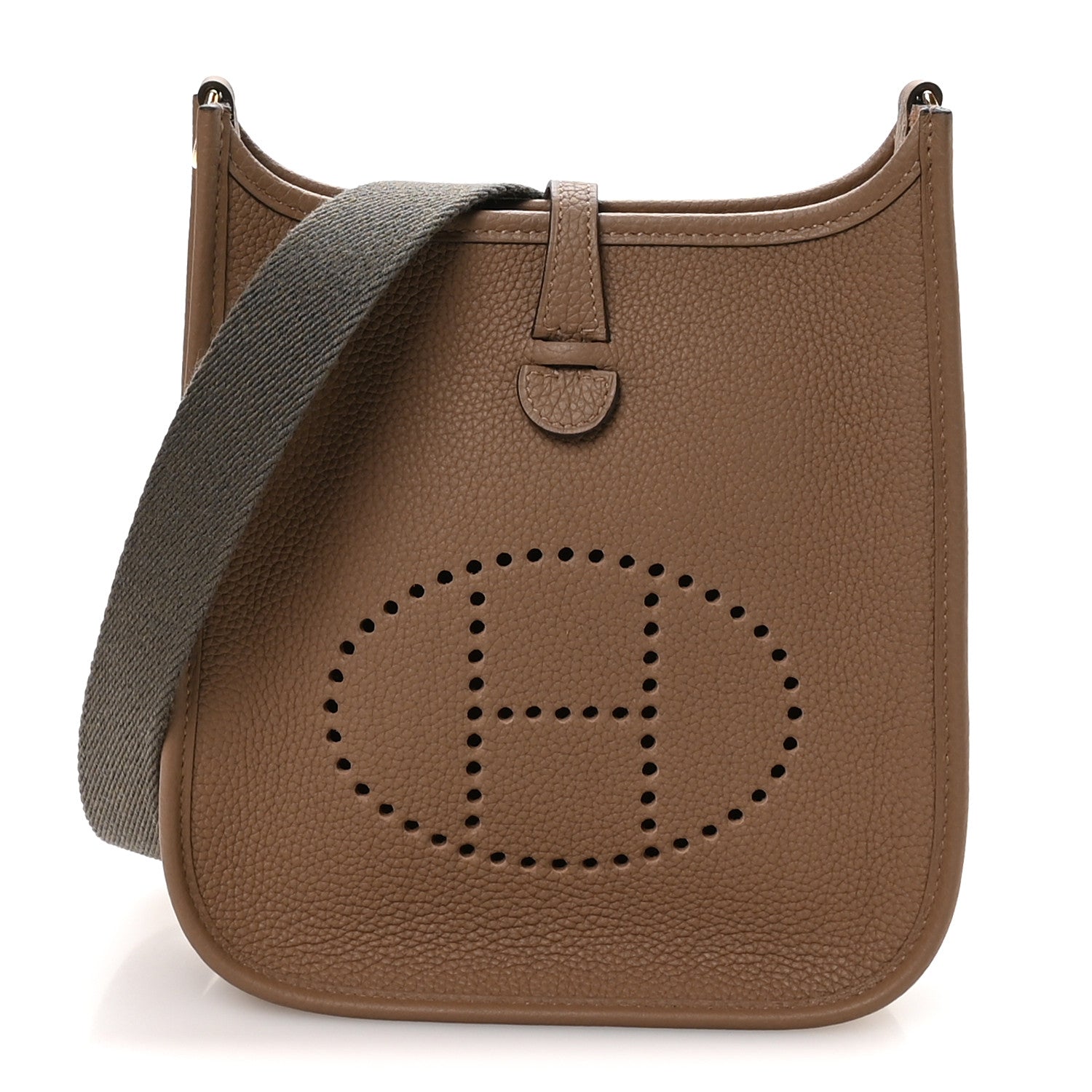 Hermes Taurillon Clemence Amazone Evelyne TPM Beige De Weimar Gris Etain 1 of 10