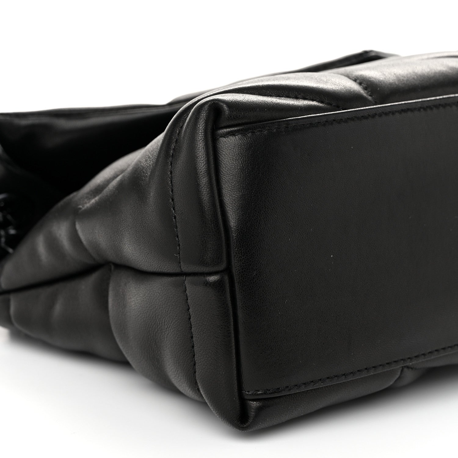 Saint Laurent Lambskin Quilted Monogram Monochrome Small Loulou Puffer Chain Satchel Black 9 of 10