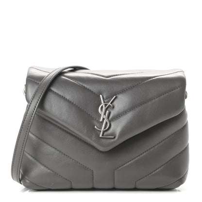 Saint Laurent Calfskin Y Quilted Monogram Toy Loulou Crossbody Bag Storm 1 of 18