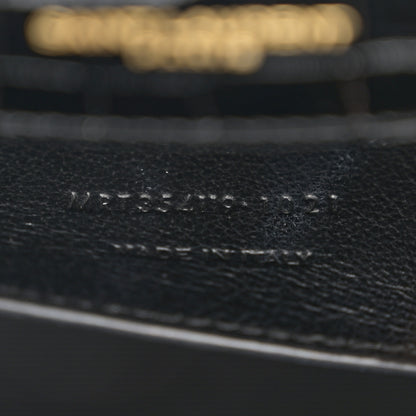 Saint Laurent Calfskin Crocodile Embossed Medium Classic Monogram Kate Tassel Satchel Black 7 of 11