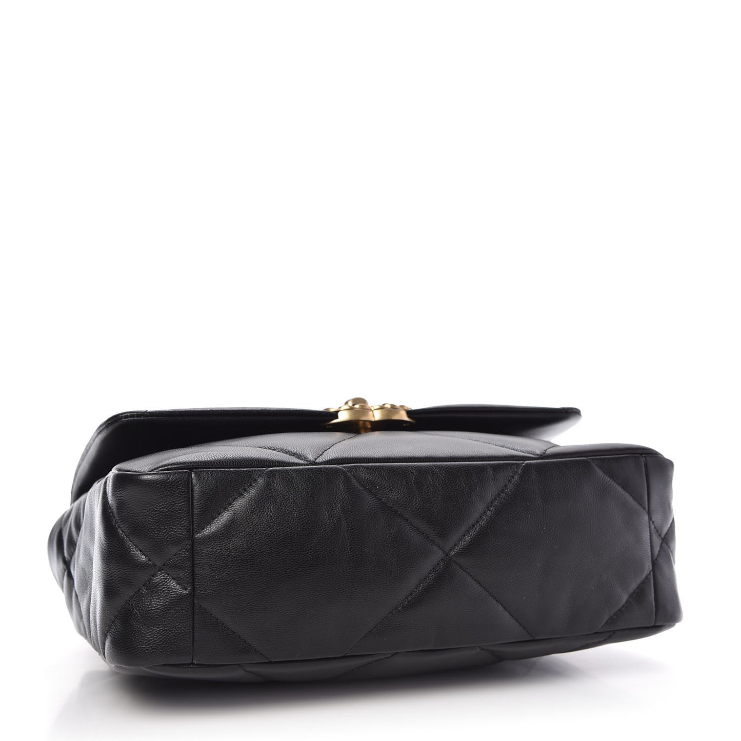 Shiny Goatskin Quilted Medium Chanel 19 Flap Black