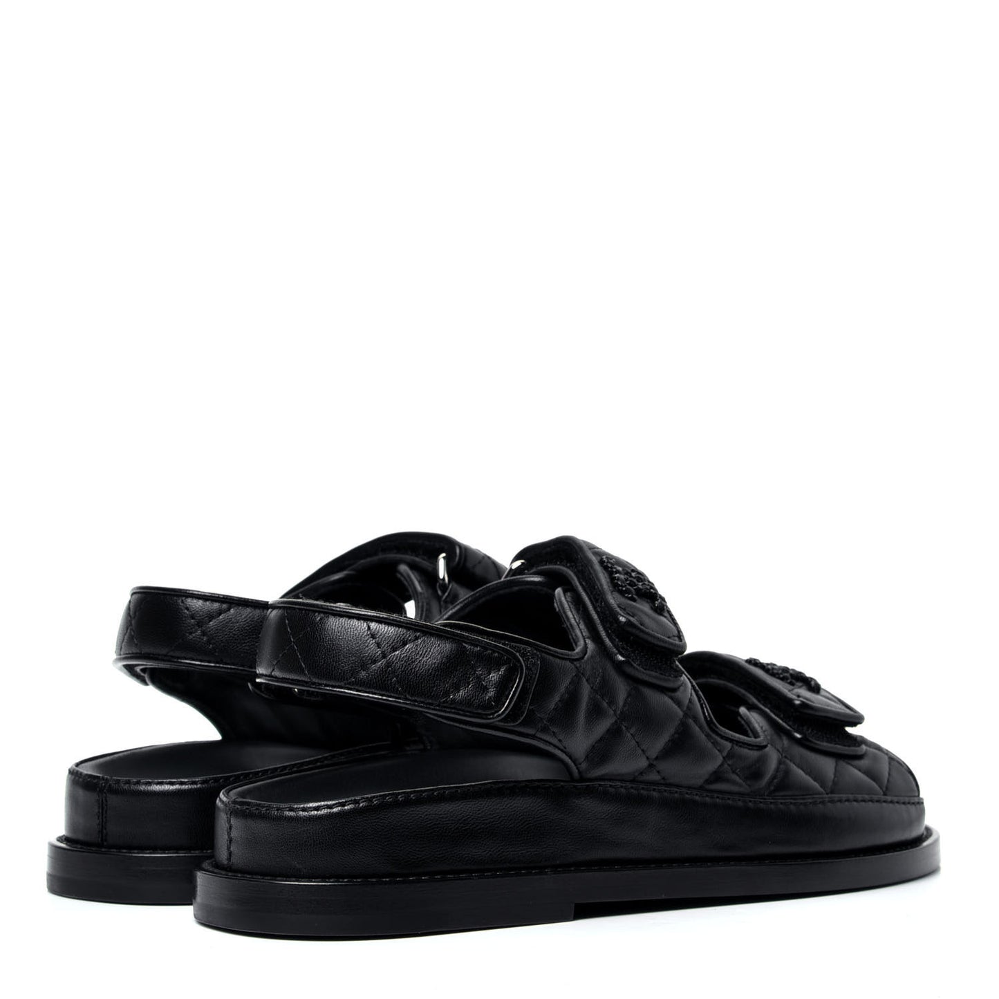 Lambskin Velcro Dad Sandals 35 Black
