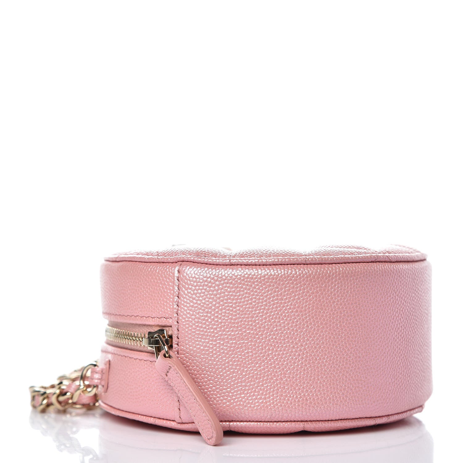 Chanel Iridescent Caviar Quilted Round Clutch With Chain Pink 4 of 9