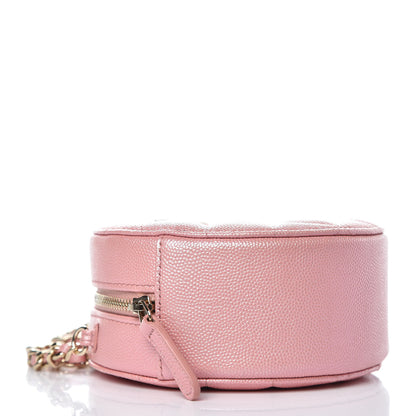 Chanel Iridescent Caviar Quilted Round Clutch With Chain Pink 4 of 9