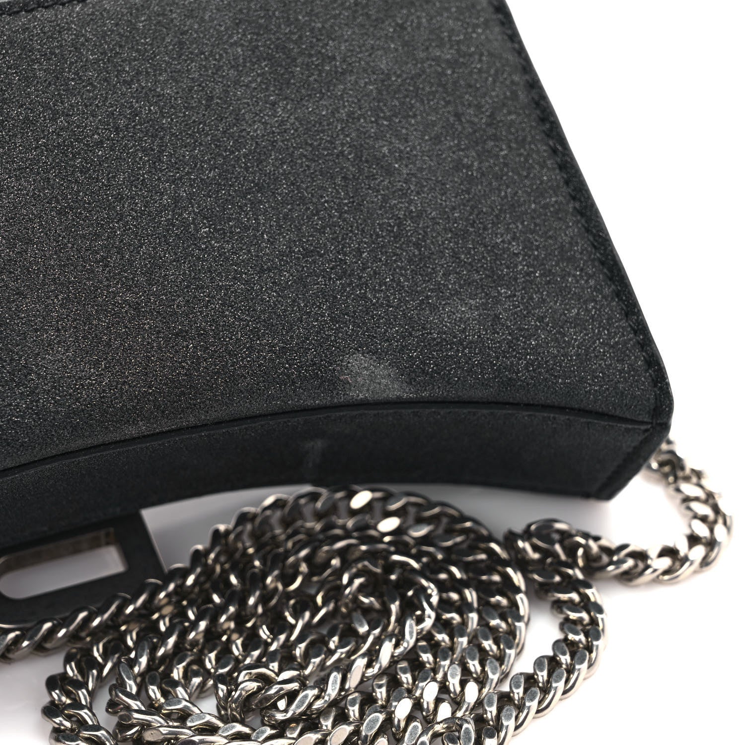 Balenciaga Glitter Fabric Hourglass Chain Bag Black 11 of 11