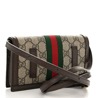Gucci GG Supreme Monogram Web Ophidia Crossbody Wallet Beige New Acero 3 of 11