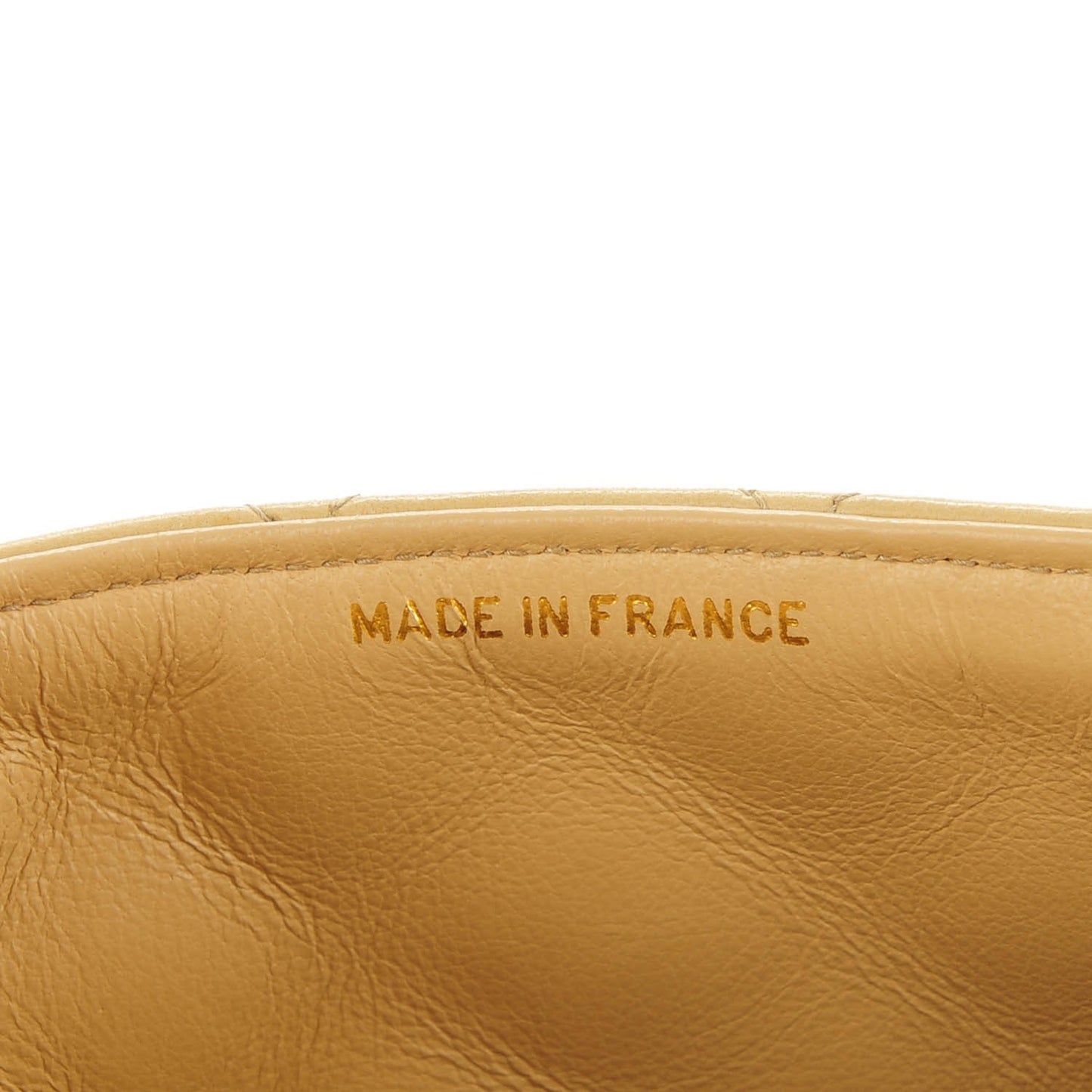 Lambskin Quilted Mini Square Flap Beige