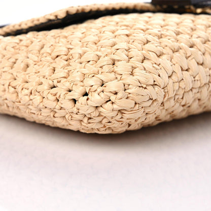 Fendi Straw Vitello King Woven Baguette Natural Ghianda 7 of 10