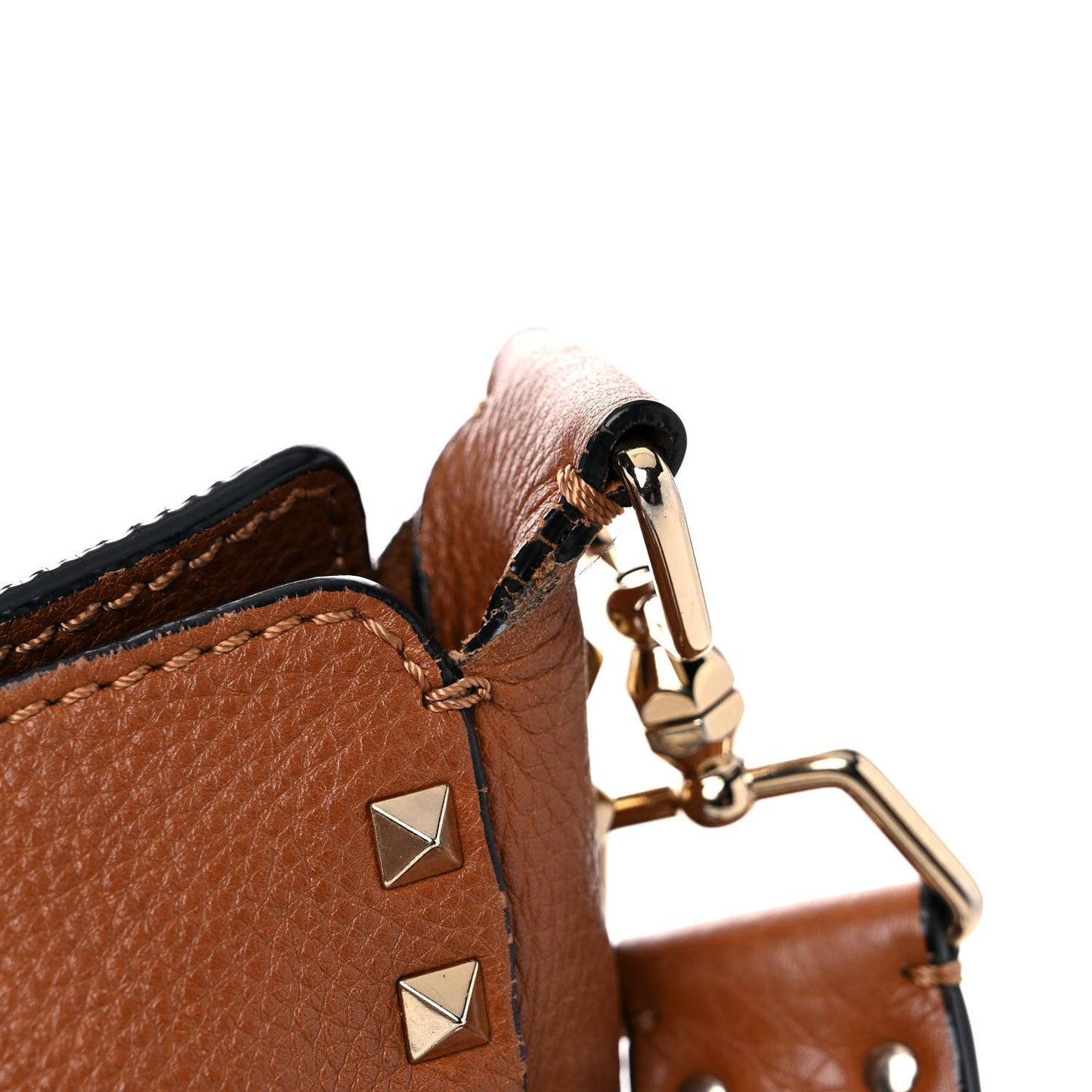 Pebbled Calfskin Large Rockstud Flip-Lock Messenger Bag Light Cuir