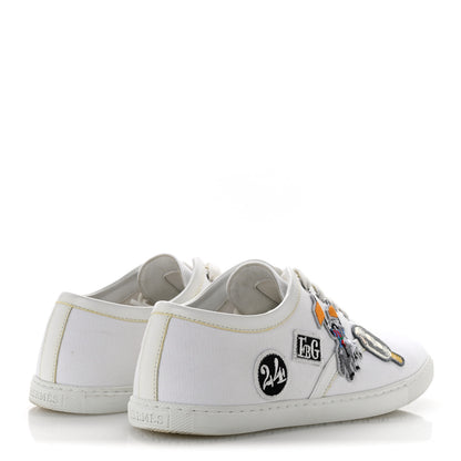 Hermes Canvas Embroidered Innocent Sneakers 37.5 White 5 of 9