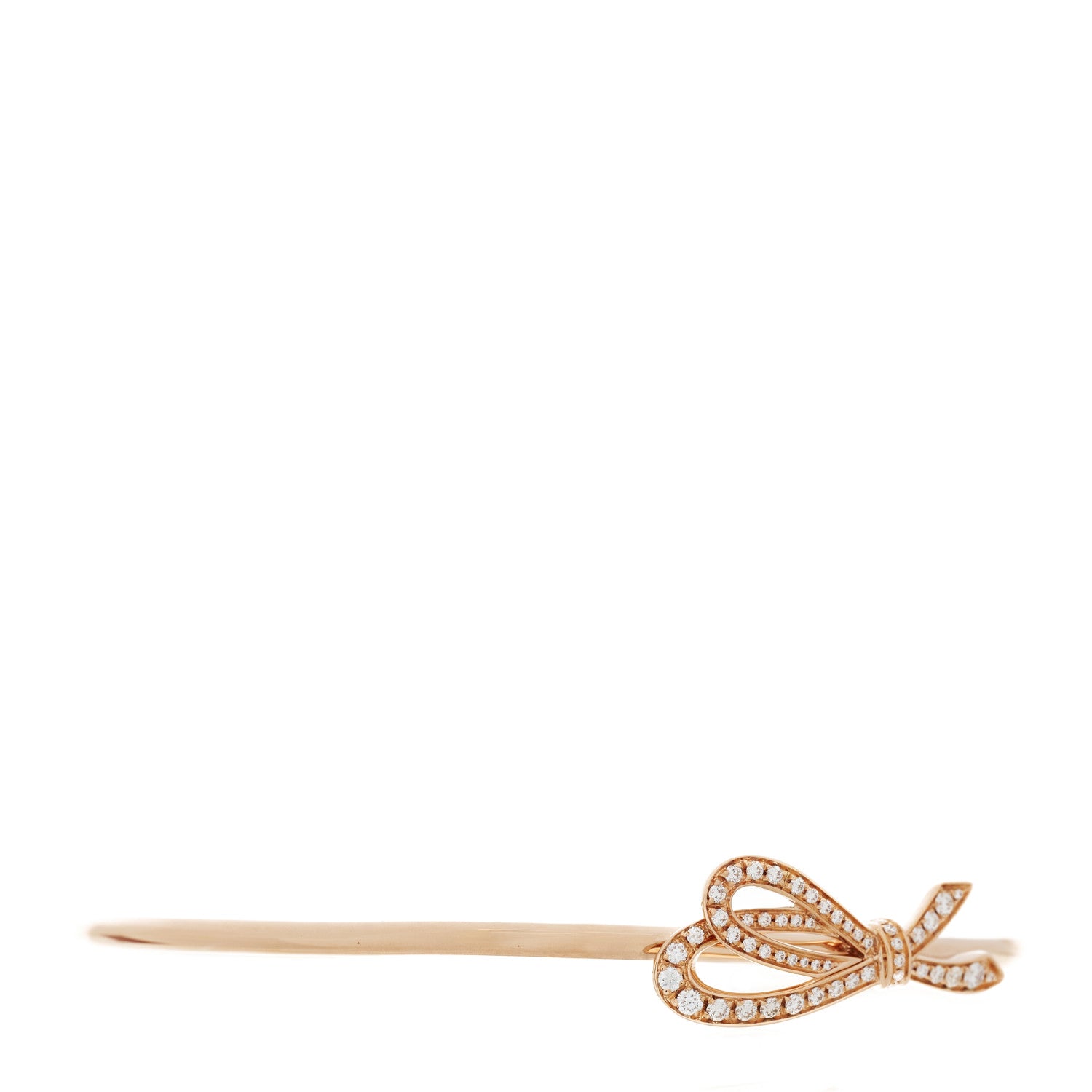 Tiffany 18K Rose Gold Diamond Bow Cuff Bracelet 1 of 4