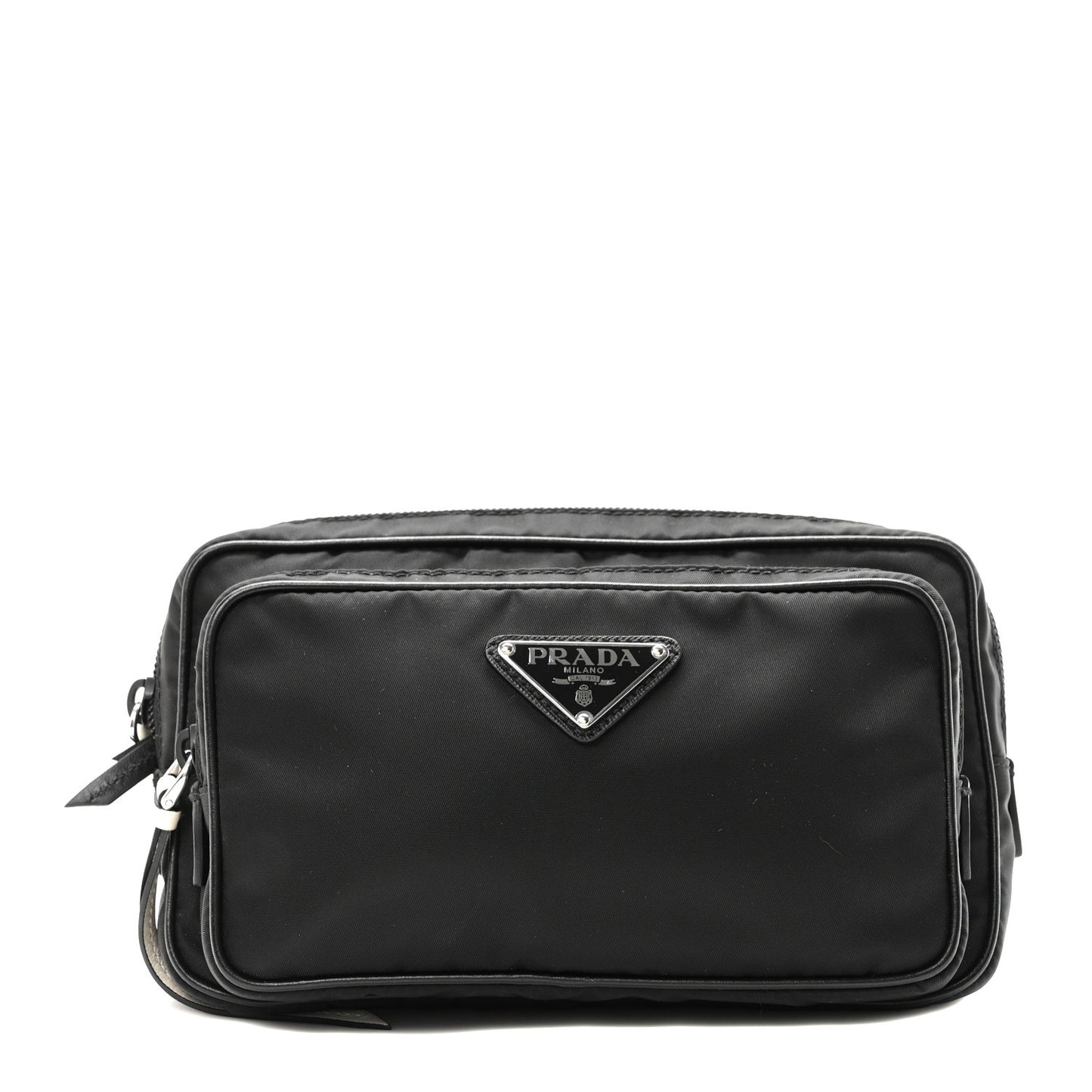 Tessuto Nylon Studded Belt Bag Black White