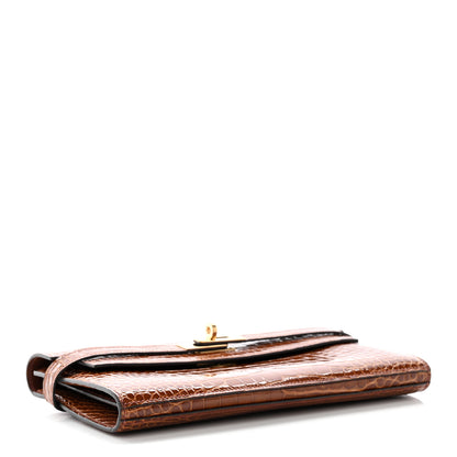 Hermes Shiny Alligator Kelly Longue Wallet Miel 4 of 11