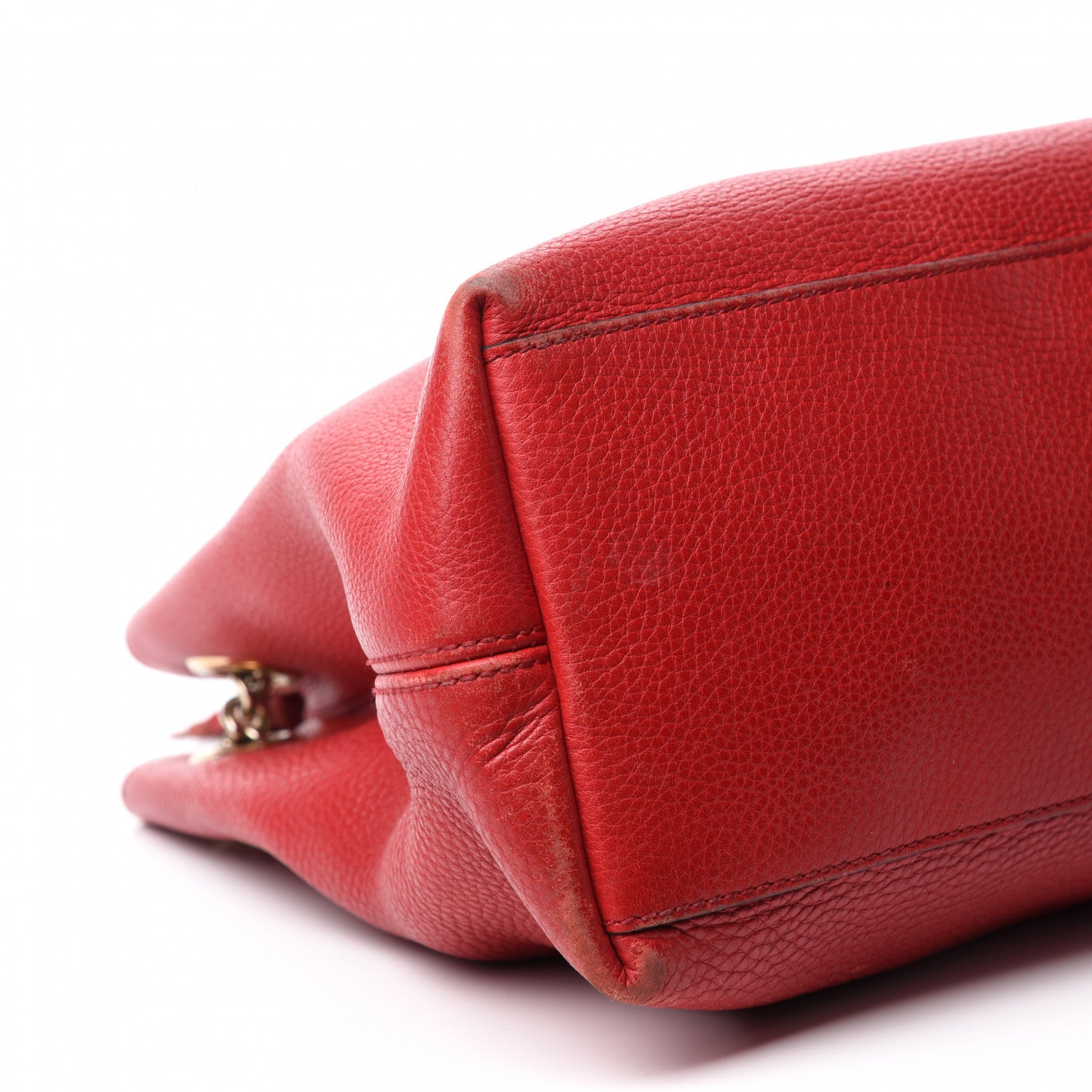 Gucci Pebbled Calfskin Medium Soho Chain Shoulder Bag Tabasco Red 6 of 25