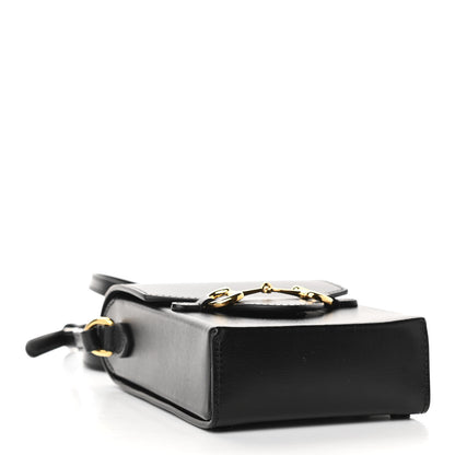 Gucci Boarded Plutone Calfskin Mini Horsebit 1955 Crossbody Bag Black 4 of 12