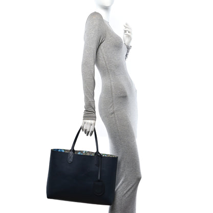 Gucci GG Supreme Monogram Blooms Medium Reversible Tote Beige Blue Navy 2 of 16