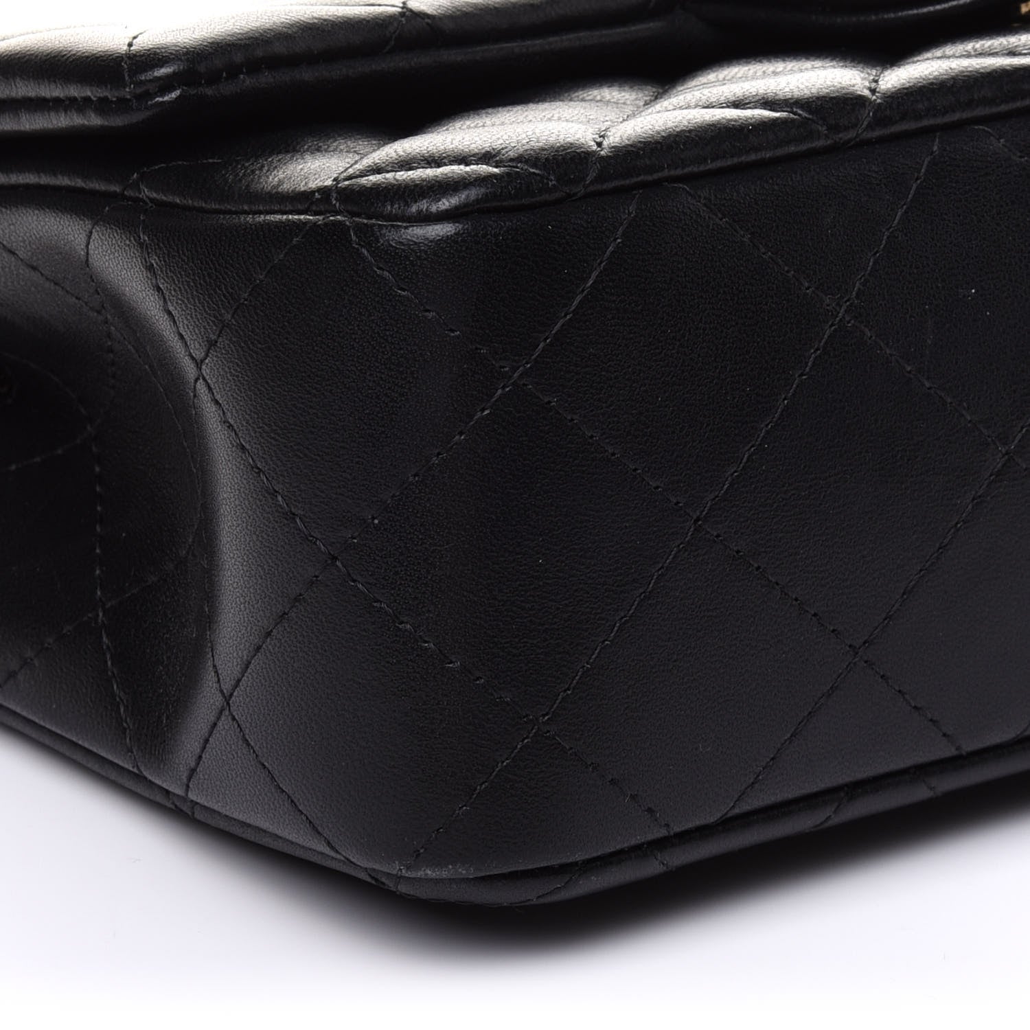 Chanel Lambskin Quilted Mini Rectangular Flap Black 10 of 14