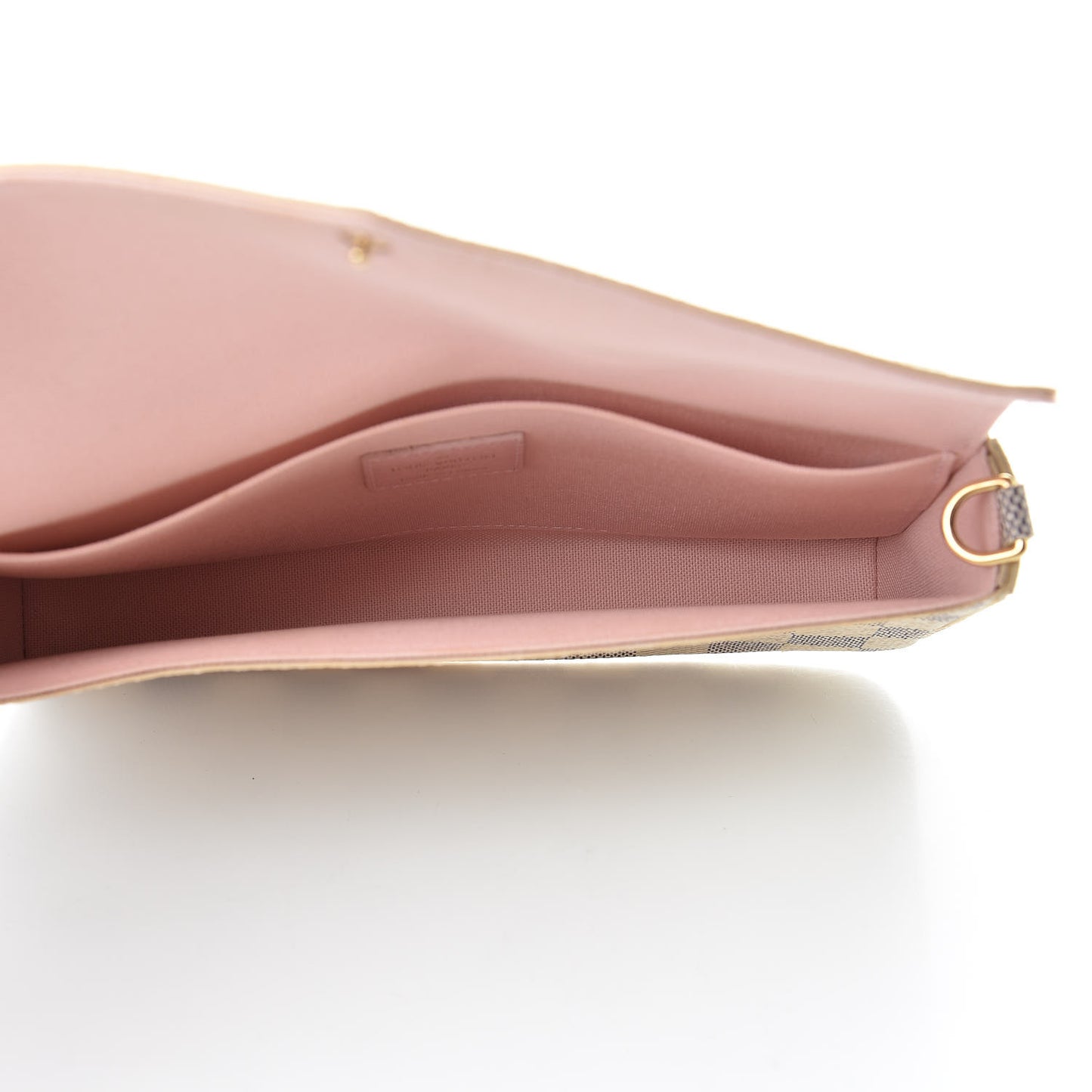 Damier Azur Pochette Felicie Chain Wallet Rose Ballerine