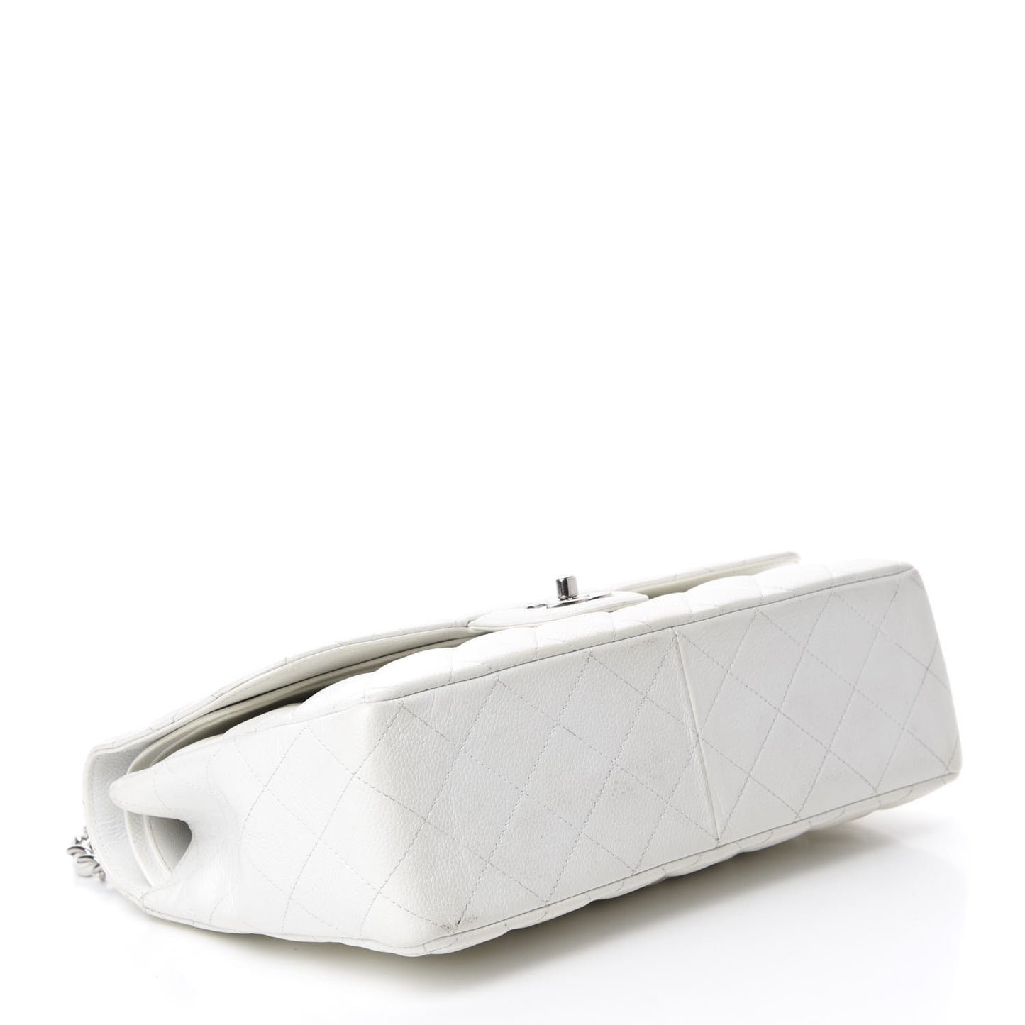 Caviar Quilted Jumbo Double Flap White